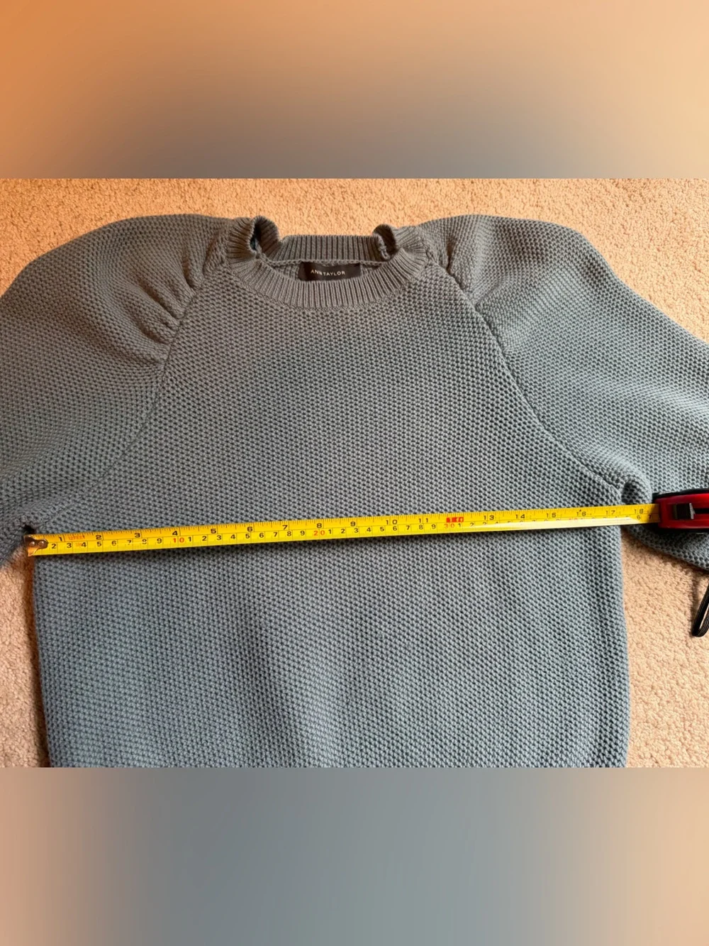 Ann Taylor Puff Sleeve Crewneck Sweater